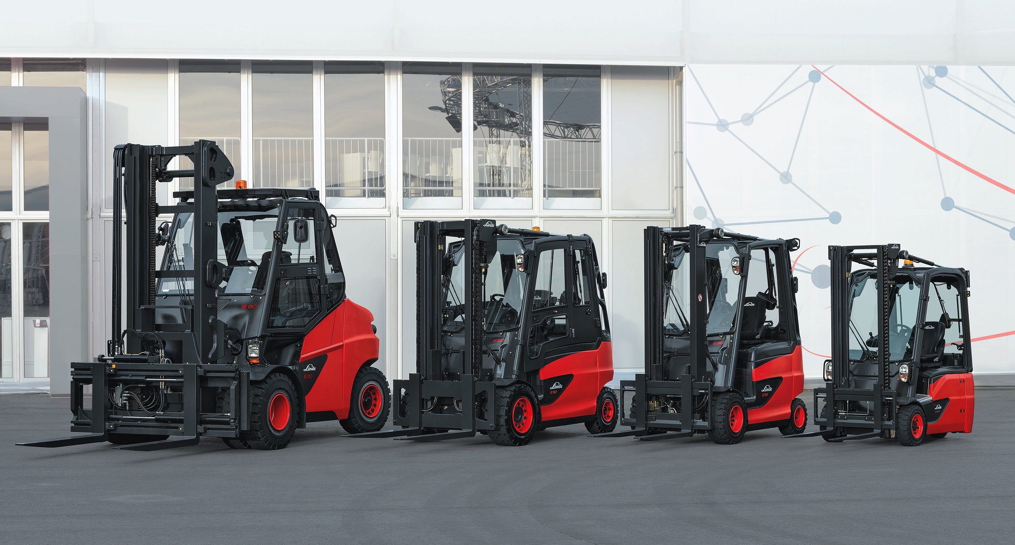 Range met elektrische Linde trucks