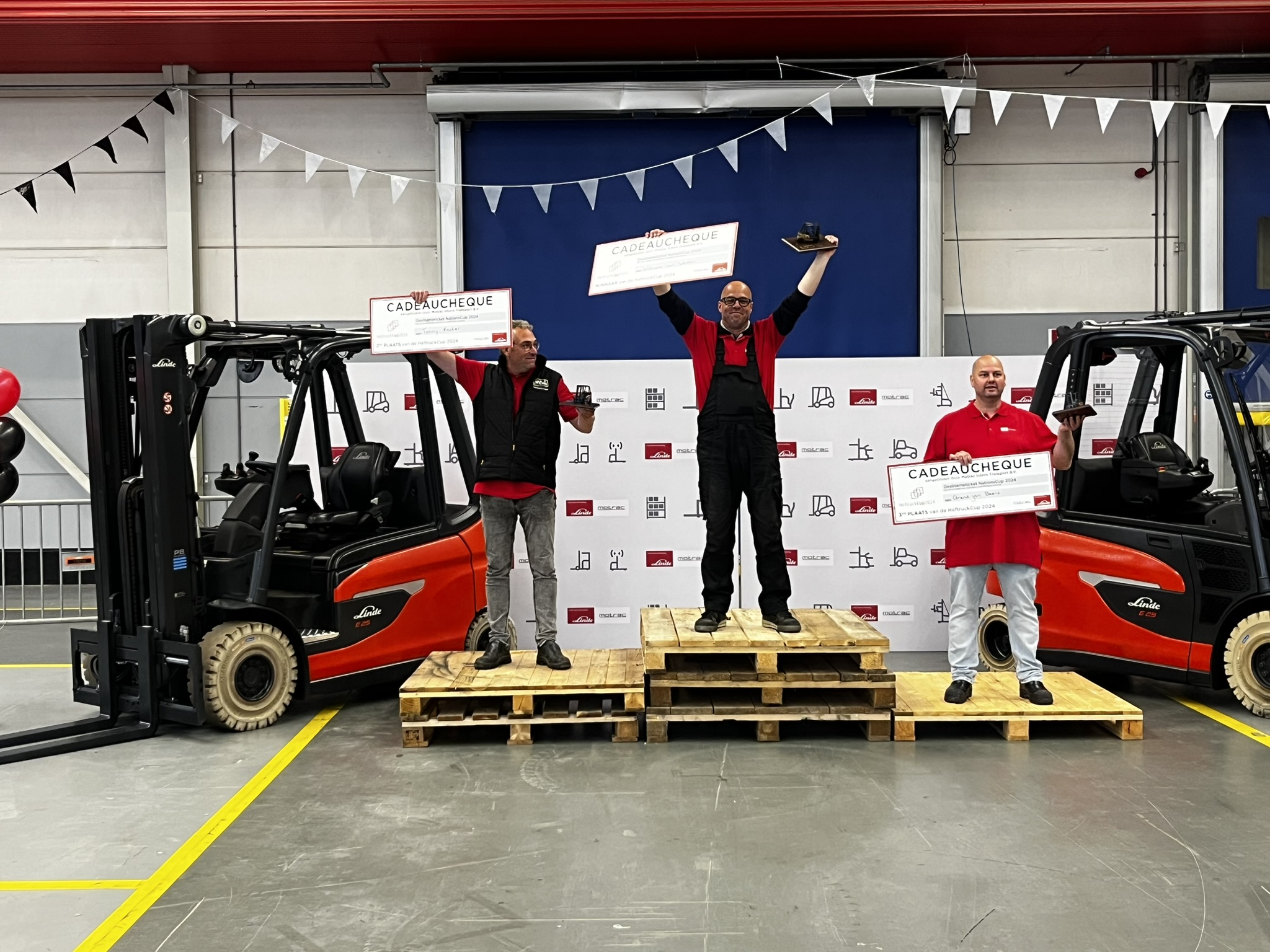 De podiumverdeling tijdens HeftruckCup 2024