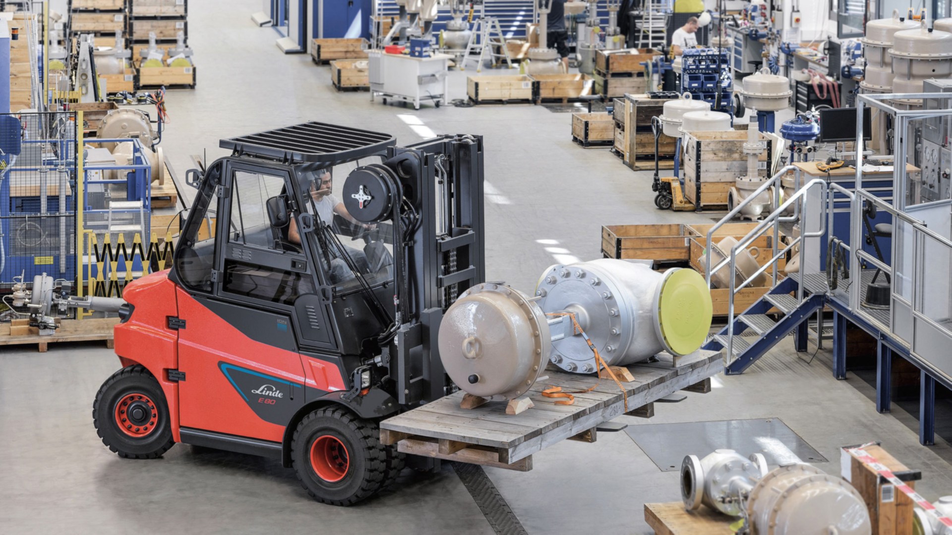 Linde E80 zware heftruck lithium-ion