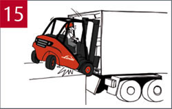 Let tijdens het rijden over oprijplaten op de capaciteit.