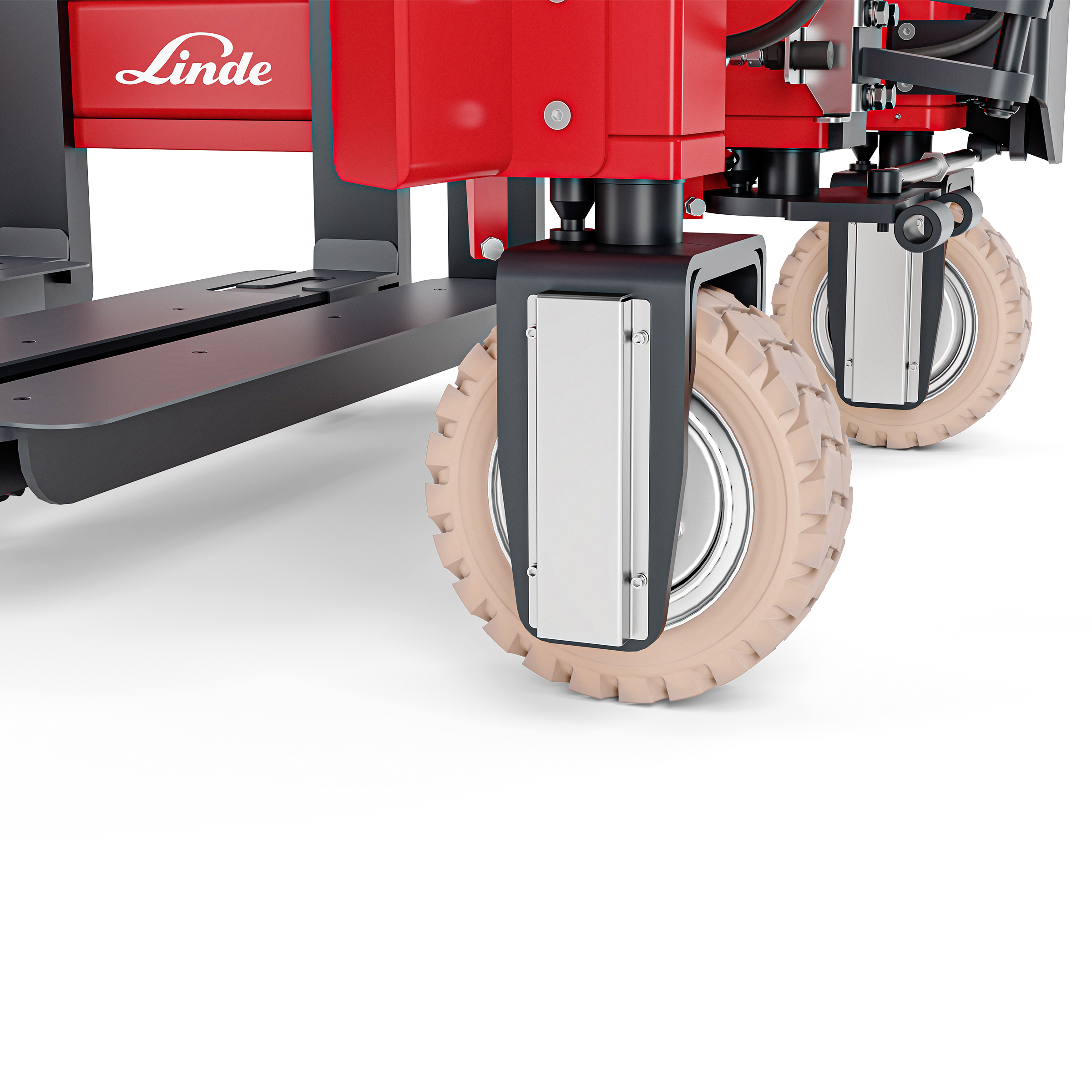 Lichte non-marking banden voor de Linde Logistieke trein