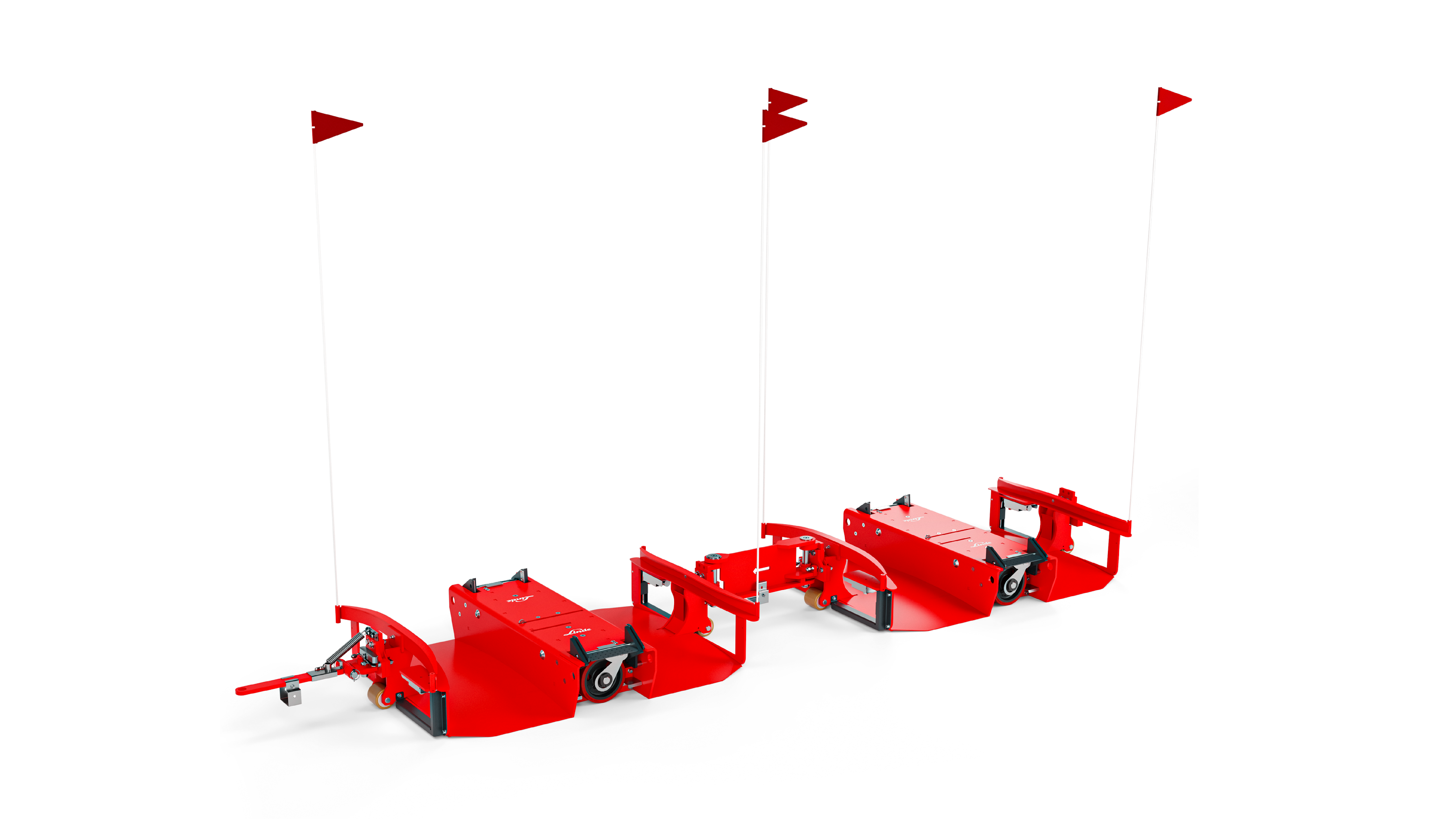 Veiligheidsvlaggen voor Linde logistieke trein