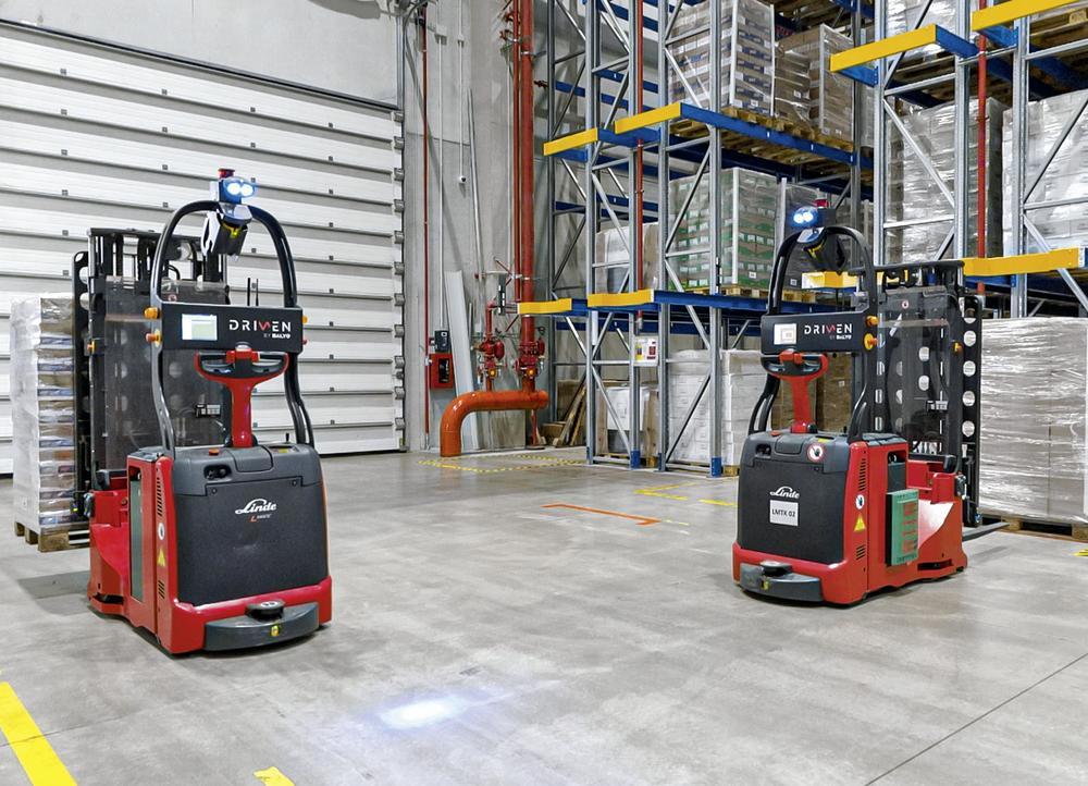 Linde L-MATIC AC met goed verpakte goederen